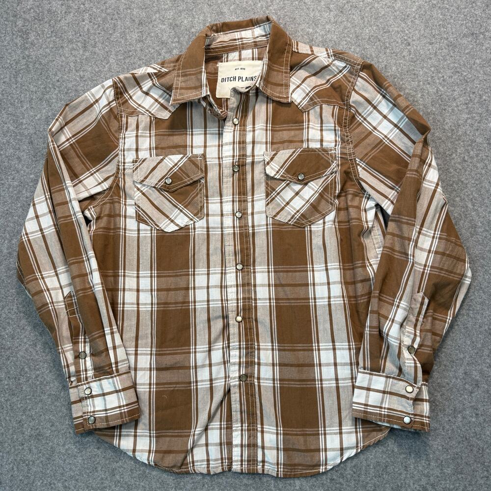 Dutch Plains Men's Brown Plaid Casual Shirt